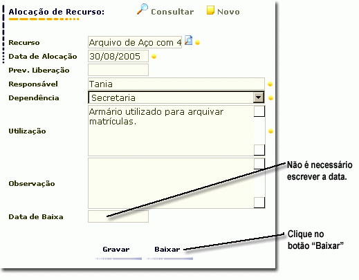 item escolhido